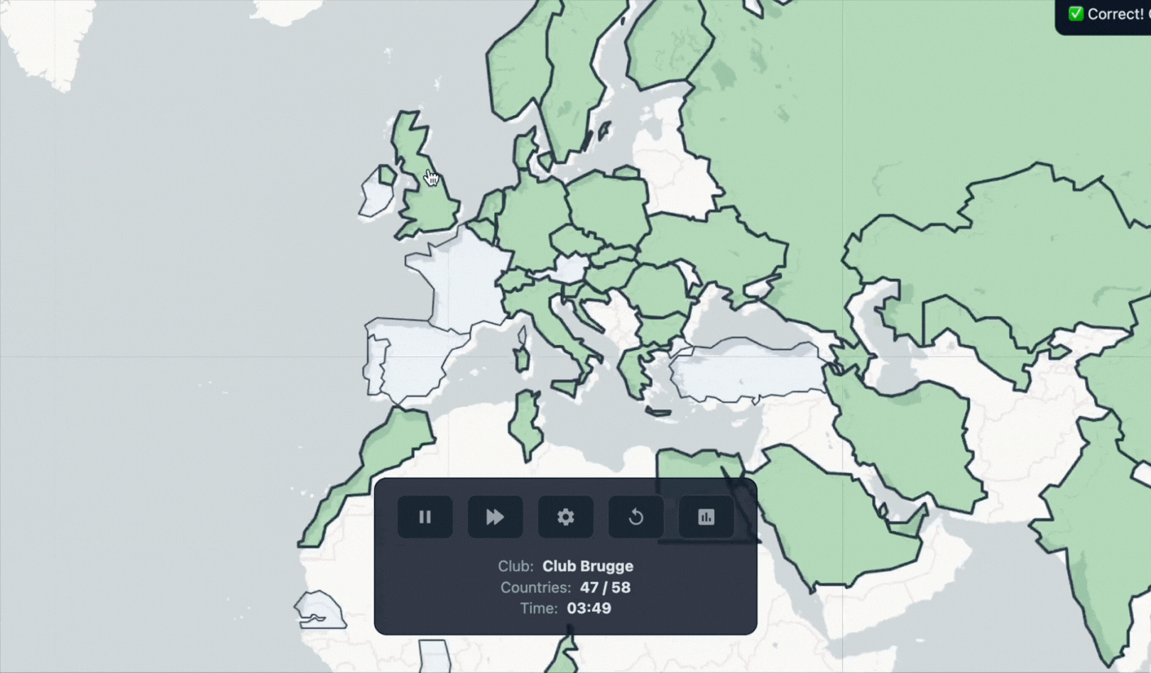 Time Mode Preview - Interactive preview of time-based geography challenge